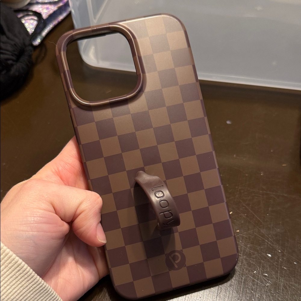 Brown Checkered Loopy IPhone 16 Pro Max